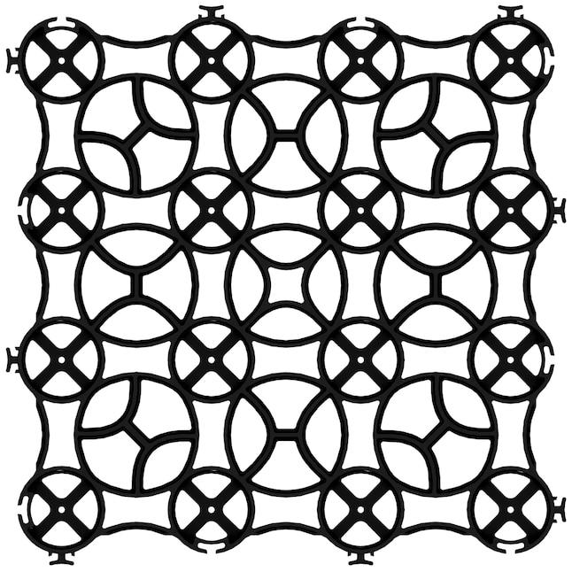 12-Pack Premium Grid 22-in L x 22-in W x 1.5-in H Black Natural Stone Interlocking Paver