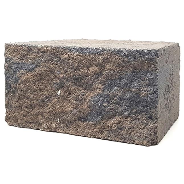 8-in x 4-in x 5.5-in Brown/Charcoal Concrete Retaining Wall Block