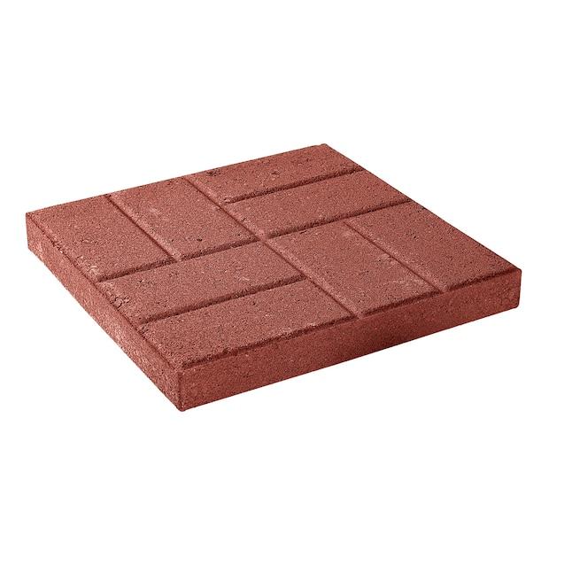 Brickface 16-in L x 16-in W x 2-in H Red Concrete Patio Stone