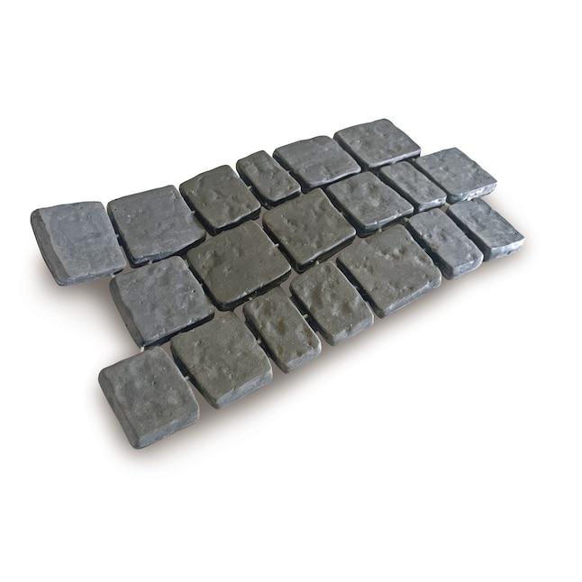 Cobble Mat (Cobble Systems) 23.5-in L x 11.75-in W x 1-in H Charcoal Concrete Interlocking Patio Stone
