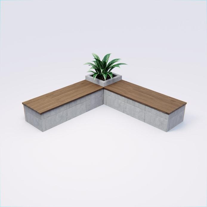 DESIGNFORMS 2 6ft Bench & Planter Combo
