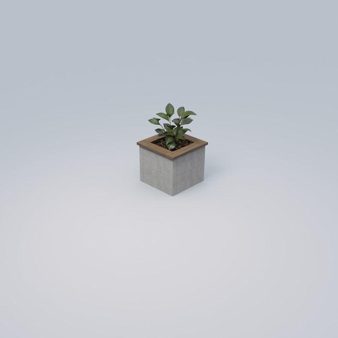 DESIGNFORMS 2 ft Square Planter with Wood Cap