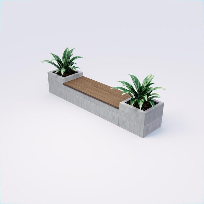 DESIGNFORMS 2 Planters & 6 ft Bench Combo