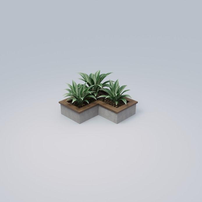 DESIGNFORMS L Planter with Wood Cap