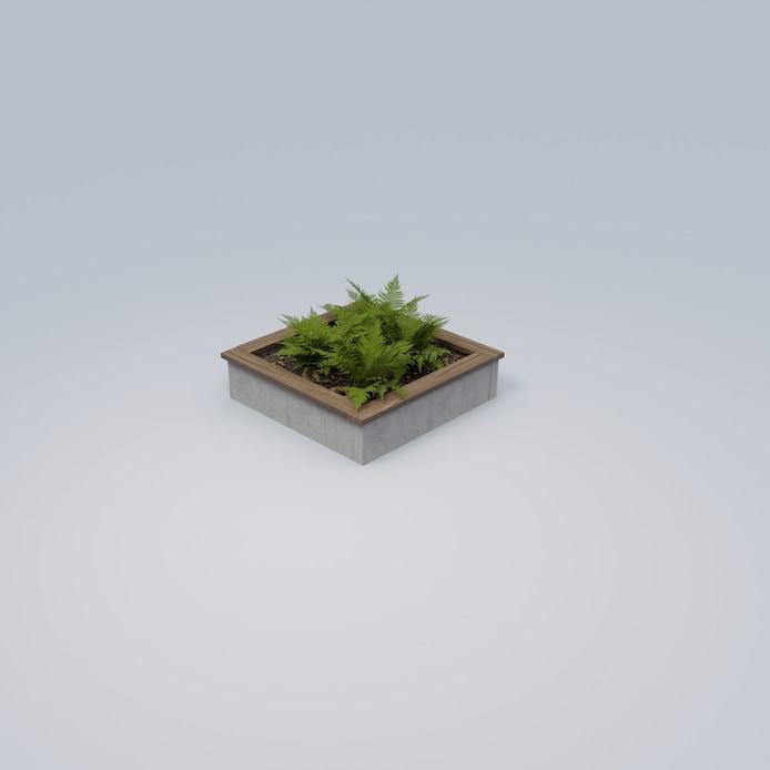 DESIGNFORMS Mega Square Planter with Wood Cap
