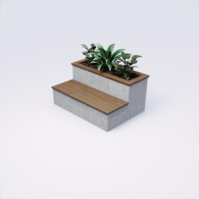 DESIGNFORMS Raised Planter & Bench Combo