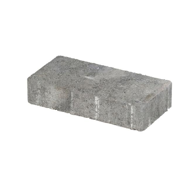 Holland 8-in L x 4-in W x 2-in H Gray/Charcoal Concrete Paver