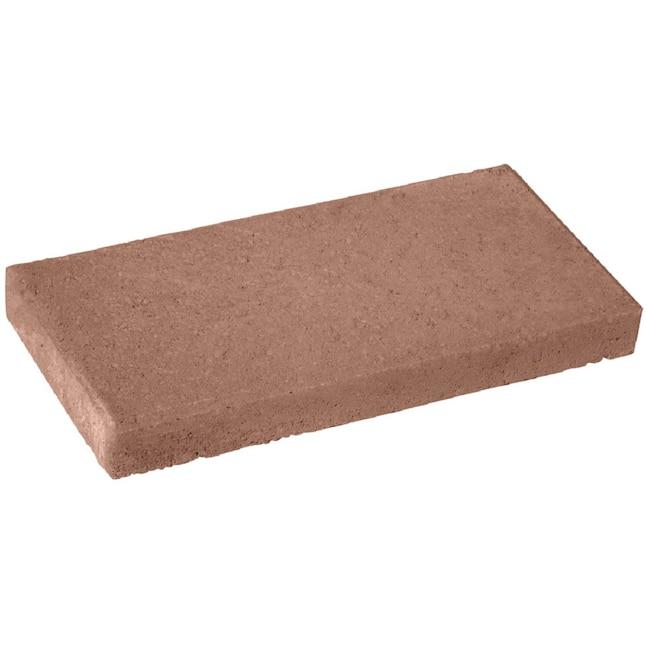 Rectangle 16-in L x 8-in W x 2-in H Red Concrete Patio Stone