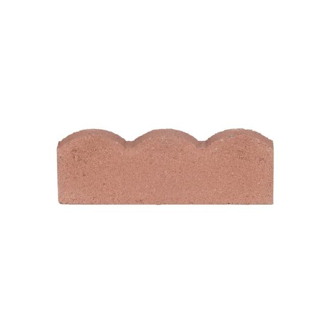 Scalloped 2-in L x 16-in W x 6-in H Red Concrete Straight Edging Stone