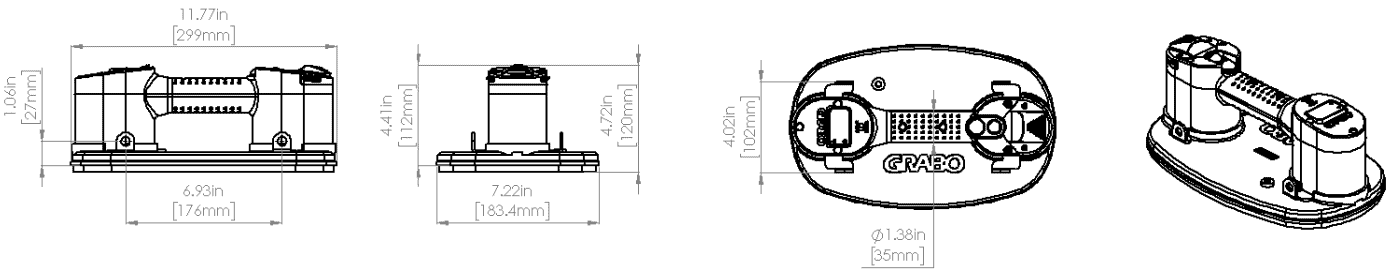 Dimensioni dettagliate GRABO-PRO